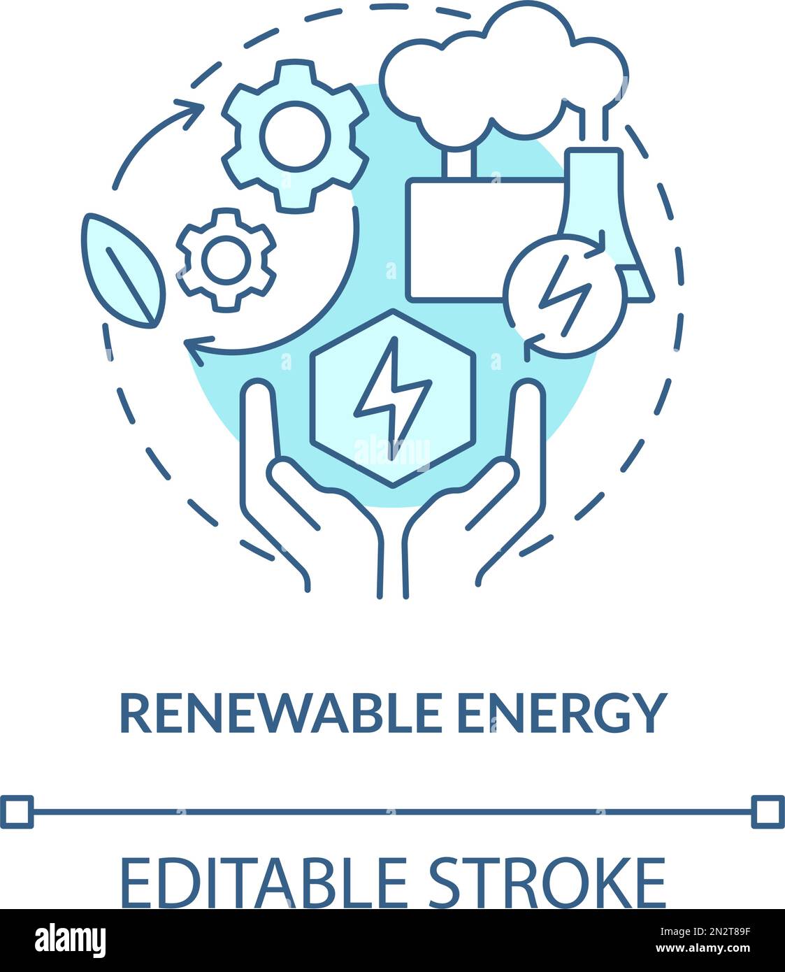 Icône de concept bleu énergie renouvelable Illustration de Vecteur