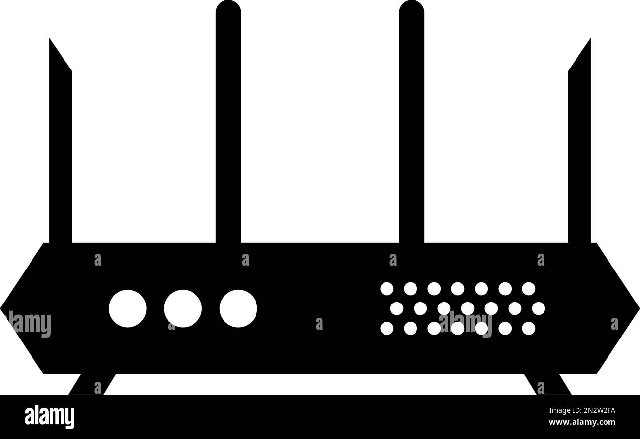 Icône de silhouette de routeur Wi-Fi. Routeur réseau. Vecteur modifiable. Illustration de Vecteur