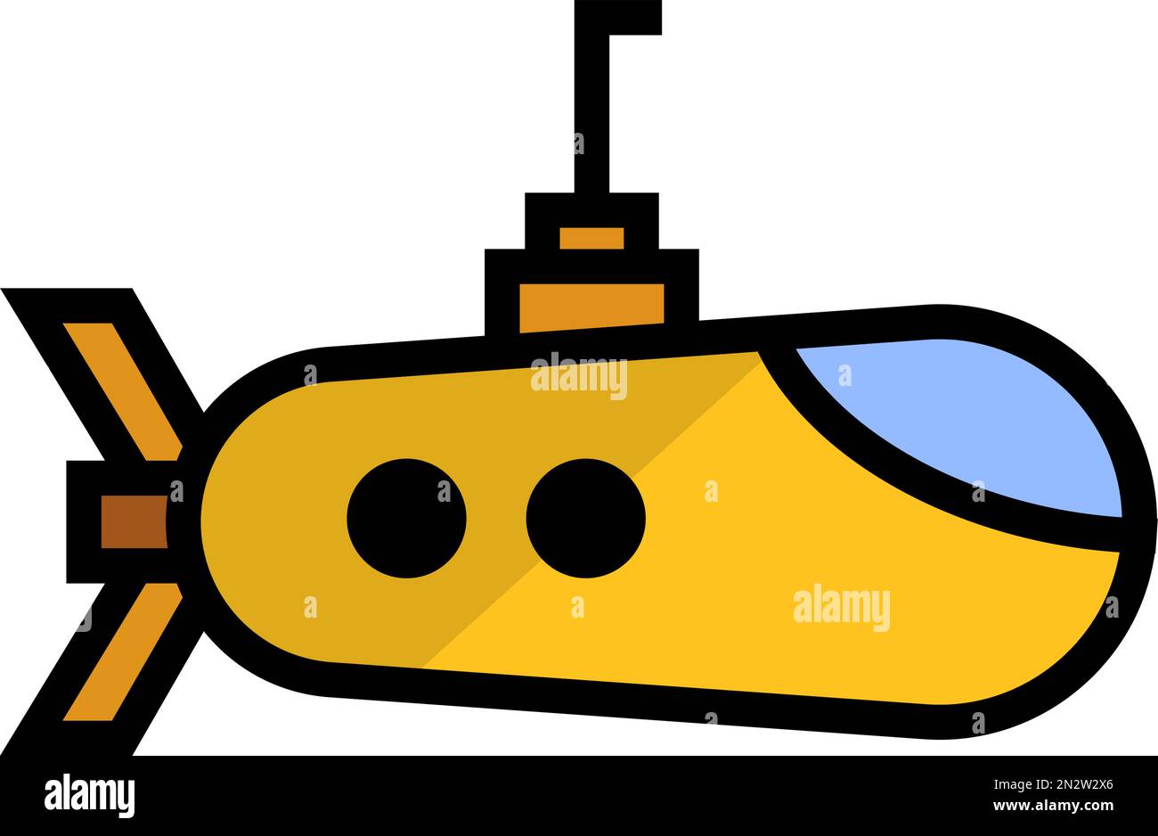 Icône sous-marin à conception plate. Vecteur modifiable. Illustration de Vecteur