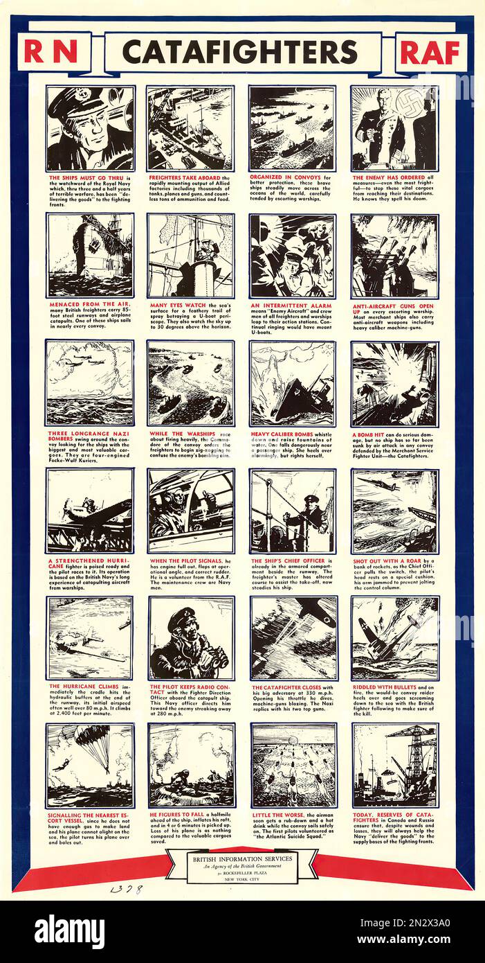 Convoy escorte Fighters instructions de la RAF - Seconde Guerre mondiale - affiche de propagande des États-Unis Banque D'Images