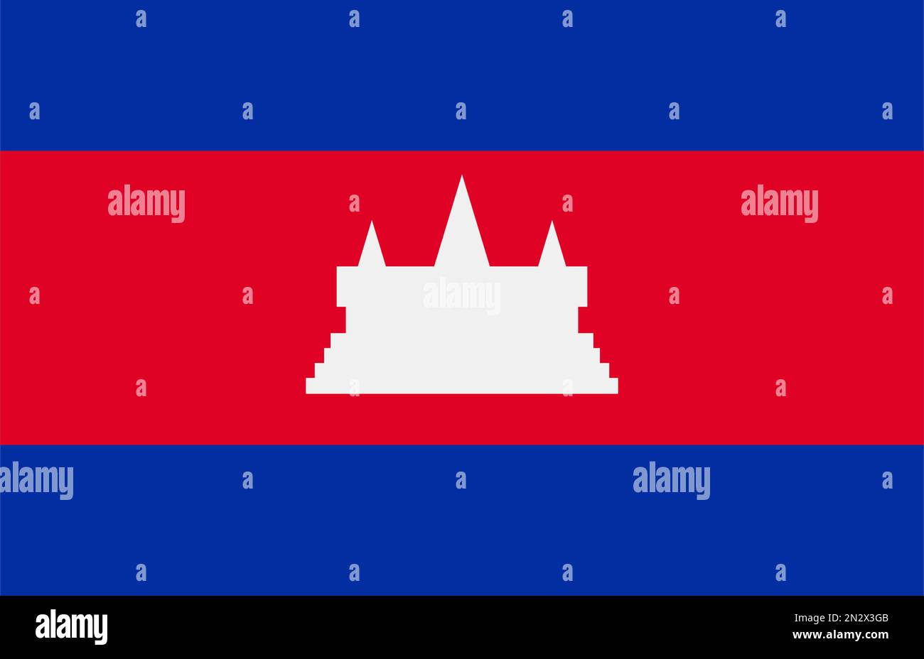 Drapeau cambodgien à motif plat. Cambodge. Vecteur modifiable. Illustration de Vecteur