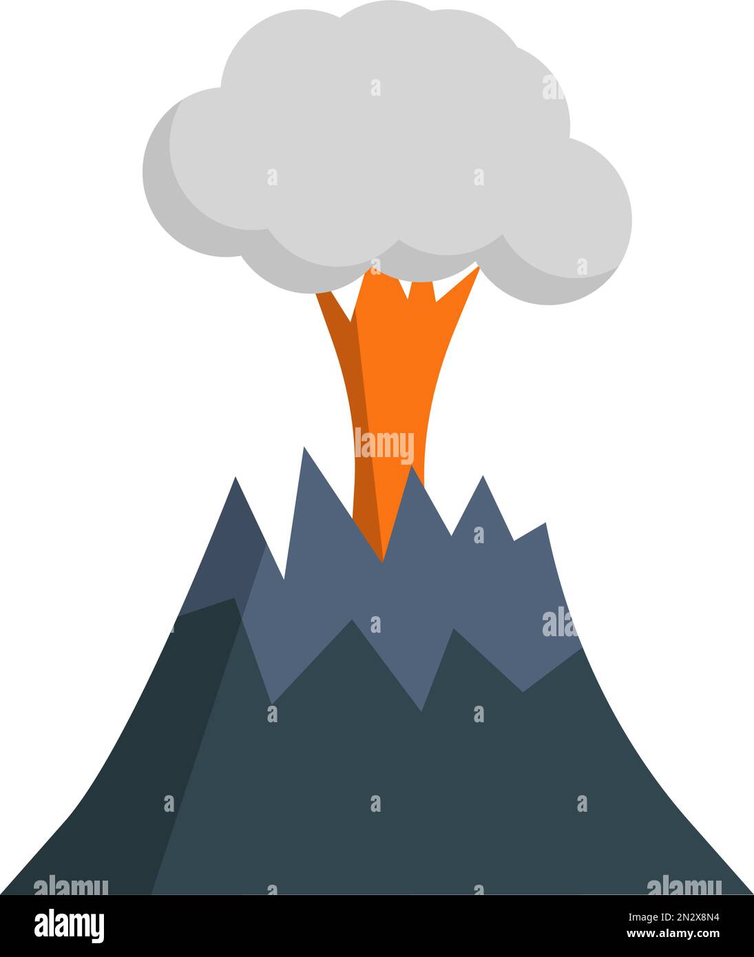 Design plat qui fait irruption dans l'icône du volcan. Vecteur modifiable. Illustration de Vecteur