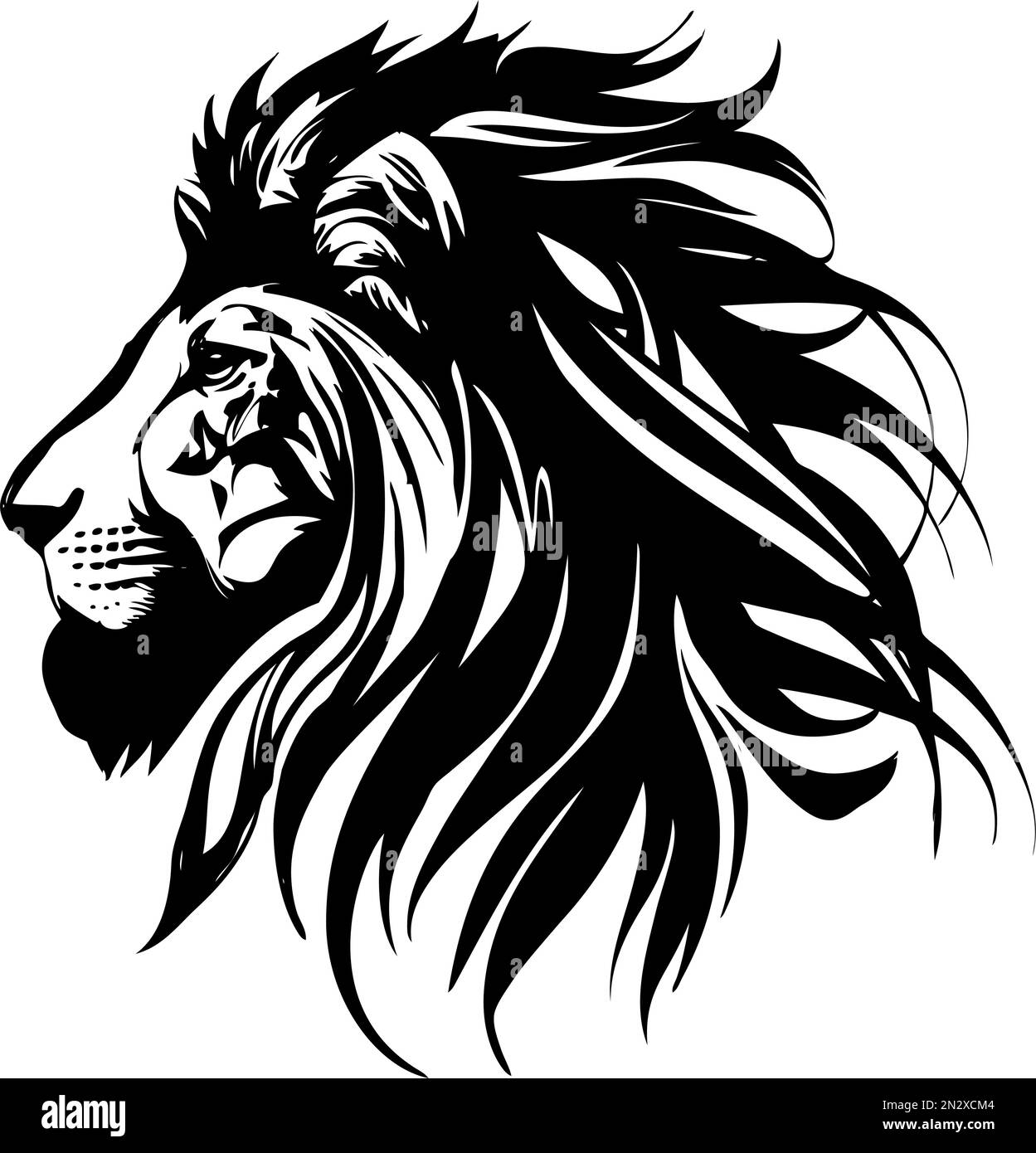 lion animal, roi des bêtes, dessin d'illustration vectorielle dessiné à la main. Illustration de Vecteur