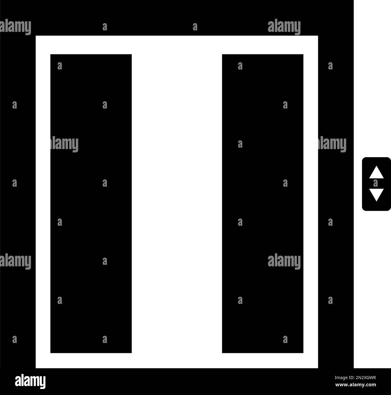 Icône représentant une silhouette d'ascenseur avec portes ouvertes. Équipement d'élévation. Vecteur modifiable. Illustration de Vecteur
