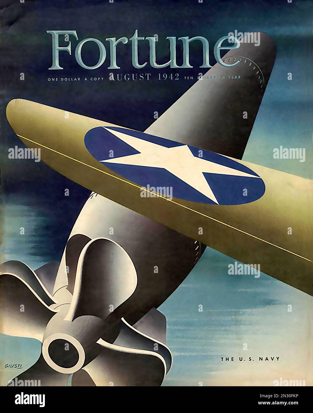 Fortune magazine - 1942 aile et torpille - couverture du magazine américain pendant la Seconde Guerre mondiale Banque D'Images
