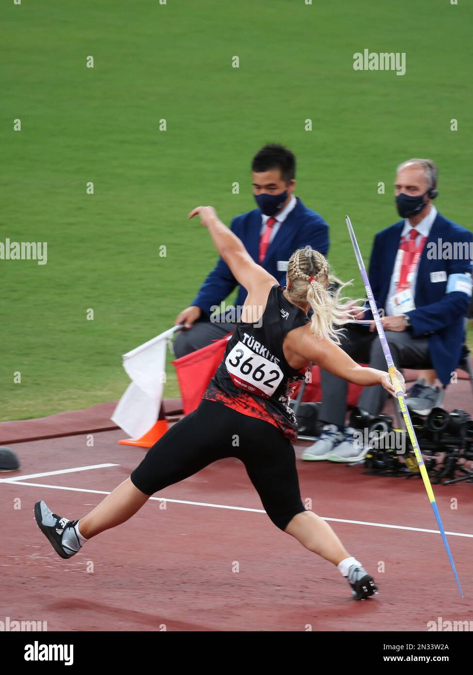 06 AOÛT 2021 - Tokyo, Japon: EDA Tuğsuz de Turquie dans la finale de projection Athletics Women's Javelin aux Jeux Olympiques de Tokyo 2020 (photo: Mickael Chavet/ Banque D'Images