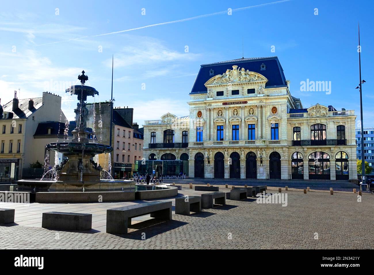 Place du général de Gaulle Cherbourg-Octeville est une ancienne commune française, située dans le département de la Manche et la région Normandie Banque D'Images