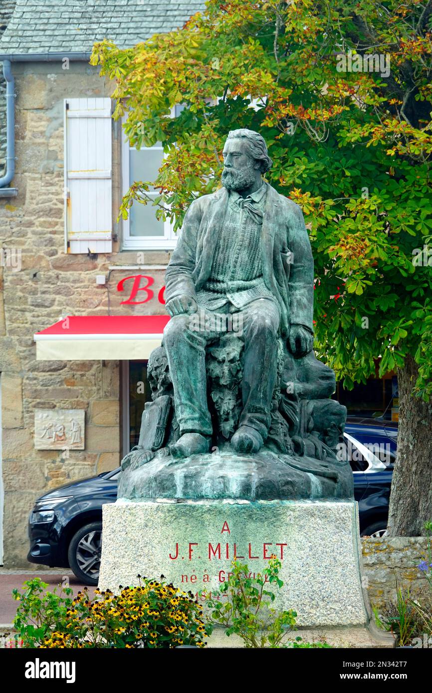 la statue de millet de j.f. Cherbourg-Octeville est une ancienne commune française, située dans le département de la Manche et la région Normandie Banque D'Images