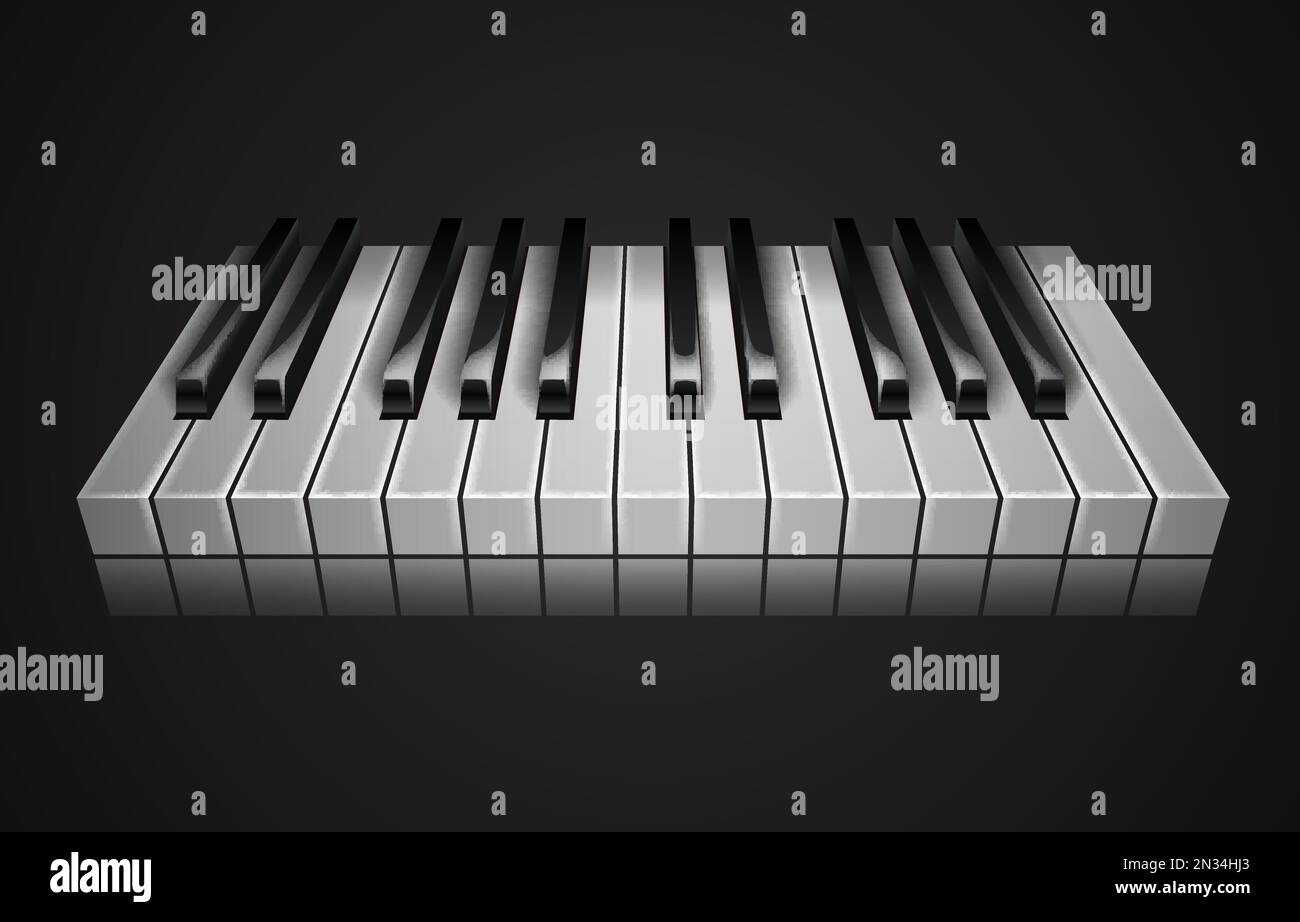Notes musicales au piano, clavier électronique, touches de piano à icônes. Illustration vectorielle Illustration de Vecteur