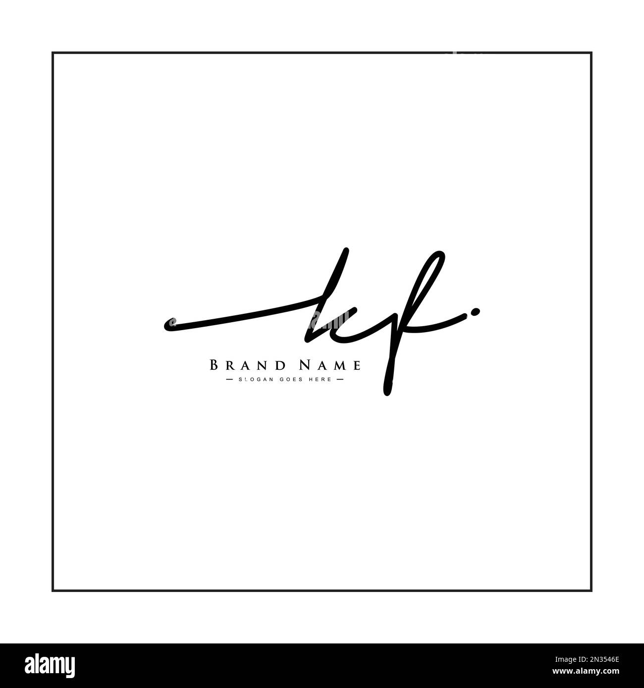 Logo initial KF dans le style de signature pour la photographie et les affaires de mode - vecteur de logo de signature dessiné à la main Illustration de Vecteur