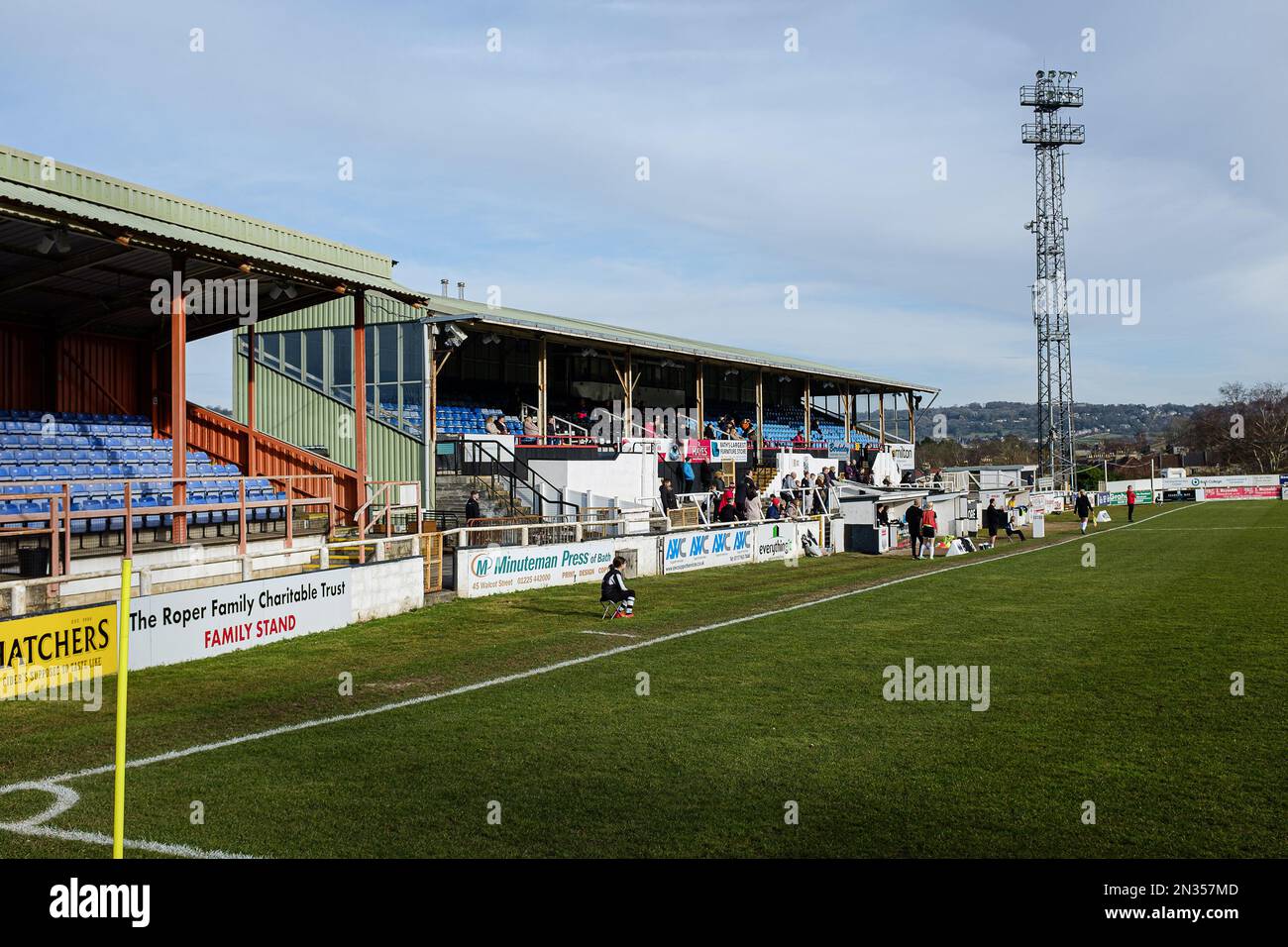 Terrain de football de Bath City - Twerton Park - pendant le match entre Bath City Women et Bishop's Lydeard Ladies Reserve Banque D'Images