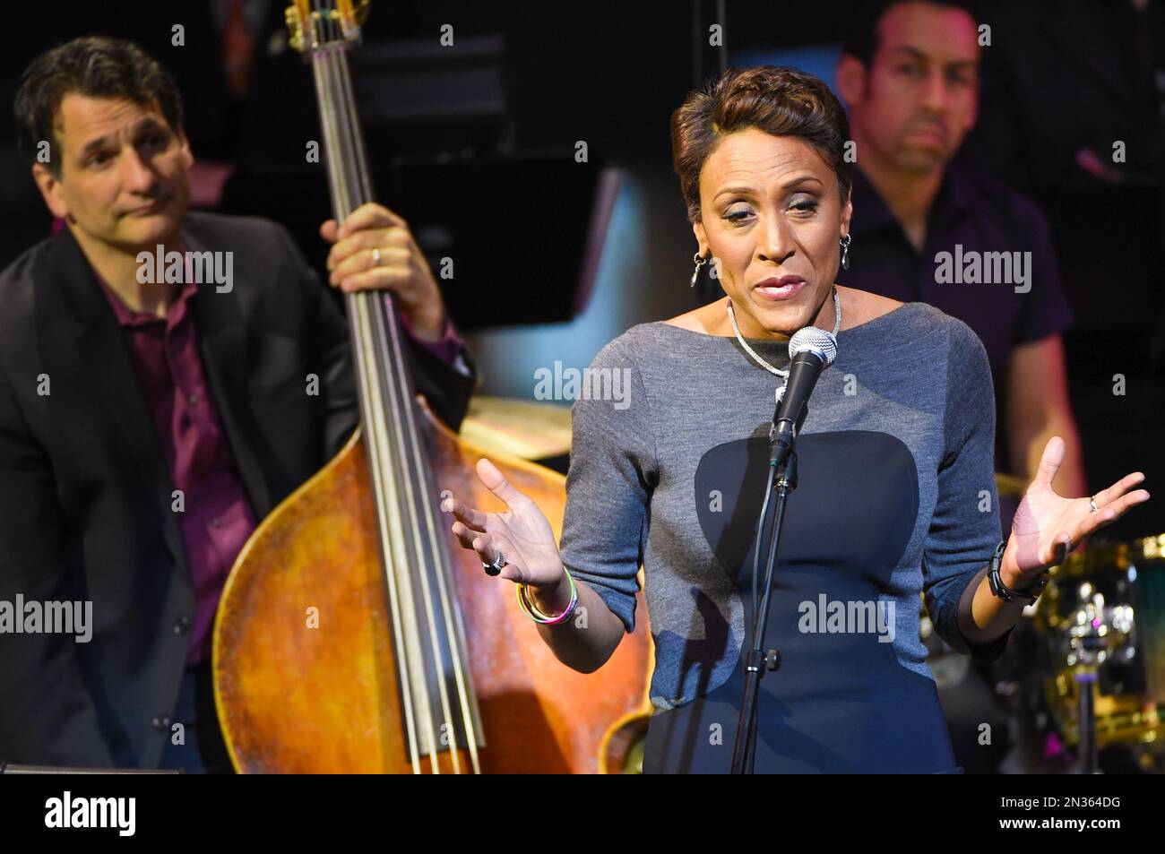Robin Roberts speaks on stage at the Nearness of You Concert at Jazz at Lincoln Center on Tuesday, Jan. 20, 2015, in New York. (Photo by Scott Roth/Invision/AP) Banque D'Images