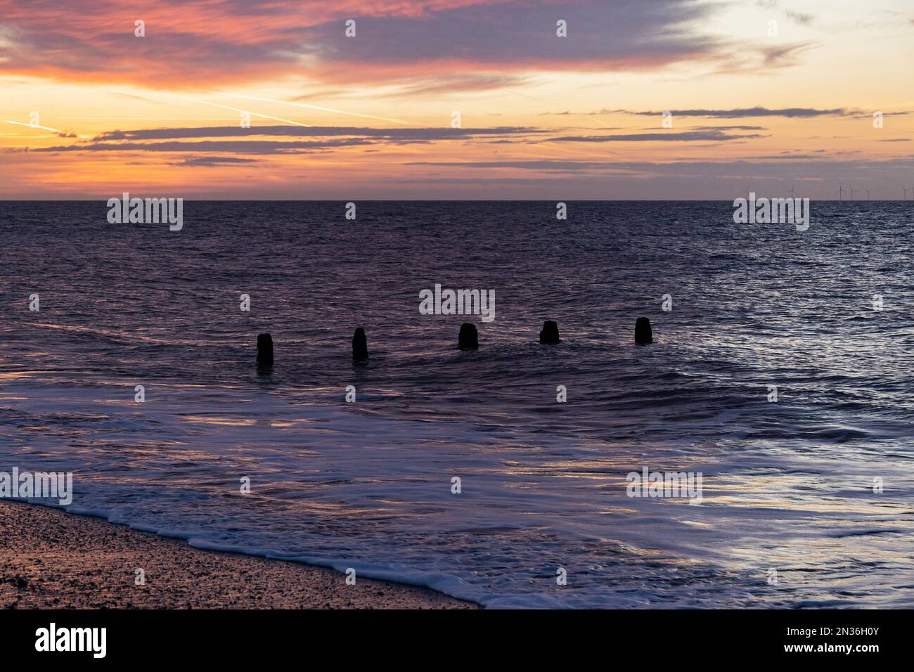Worthing front de mer, West Sussex, en hiver Banque D'Images