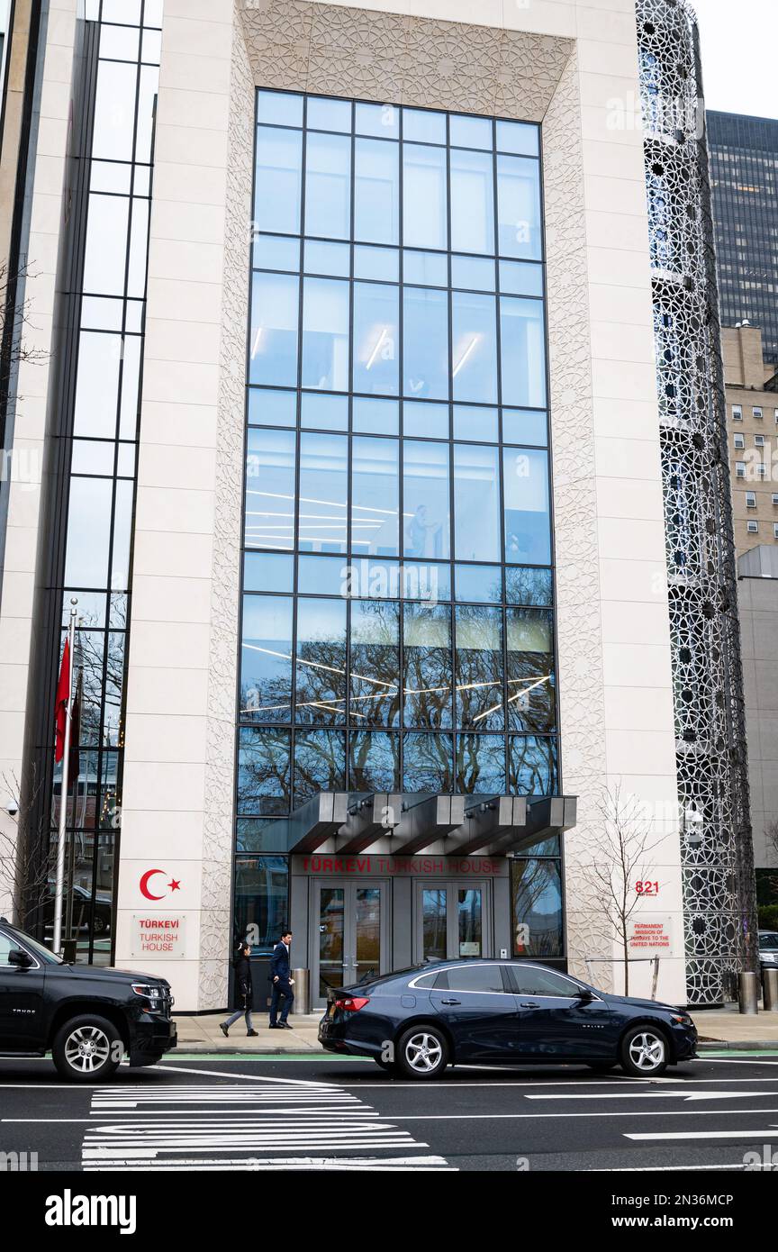 Photo extérieure de la Maison turque, le Centre Turkevi, situé à Manhattan. Banque D'Images