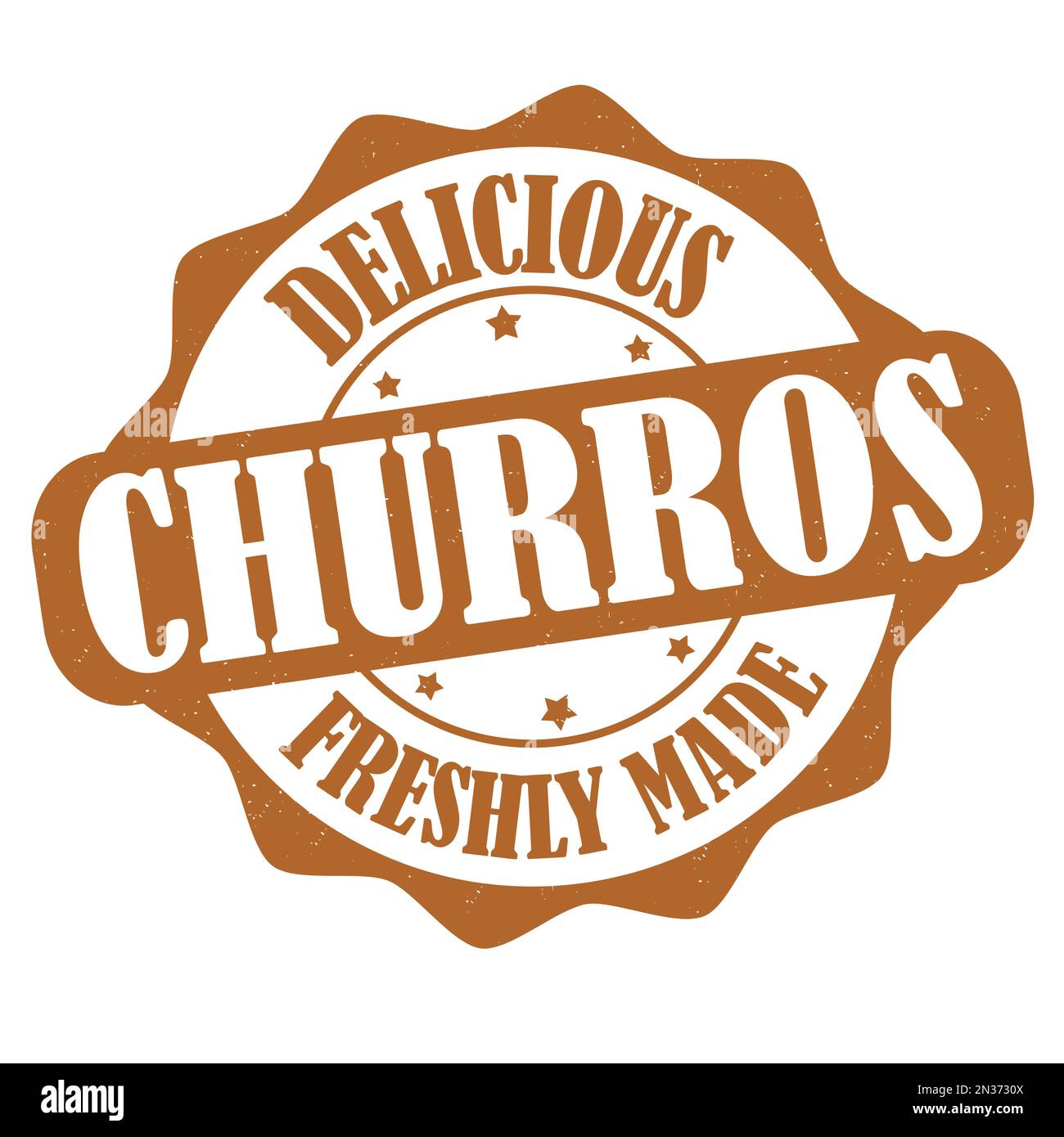 Étiquette ou tampon churros sur fond blanc, illustration vectorielle Illustration de Vecteur