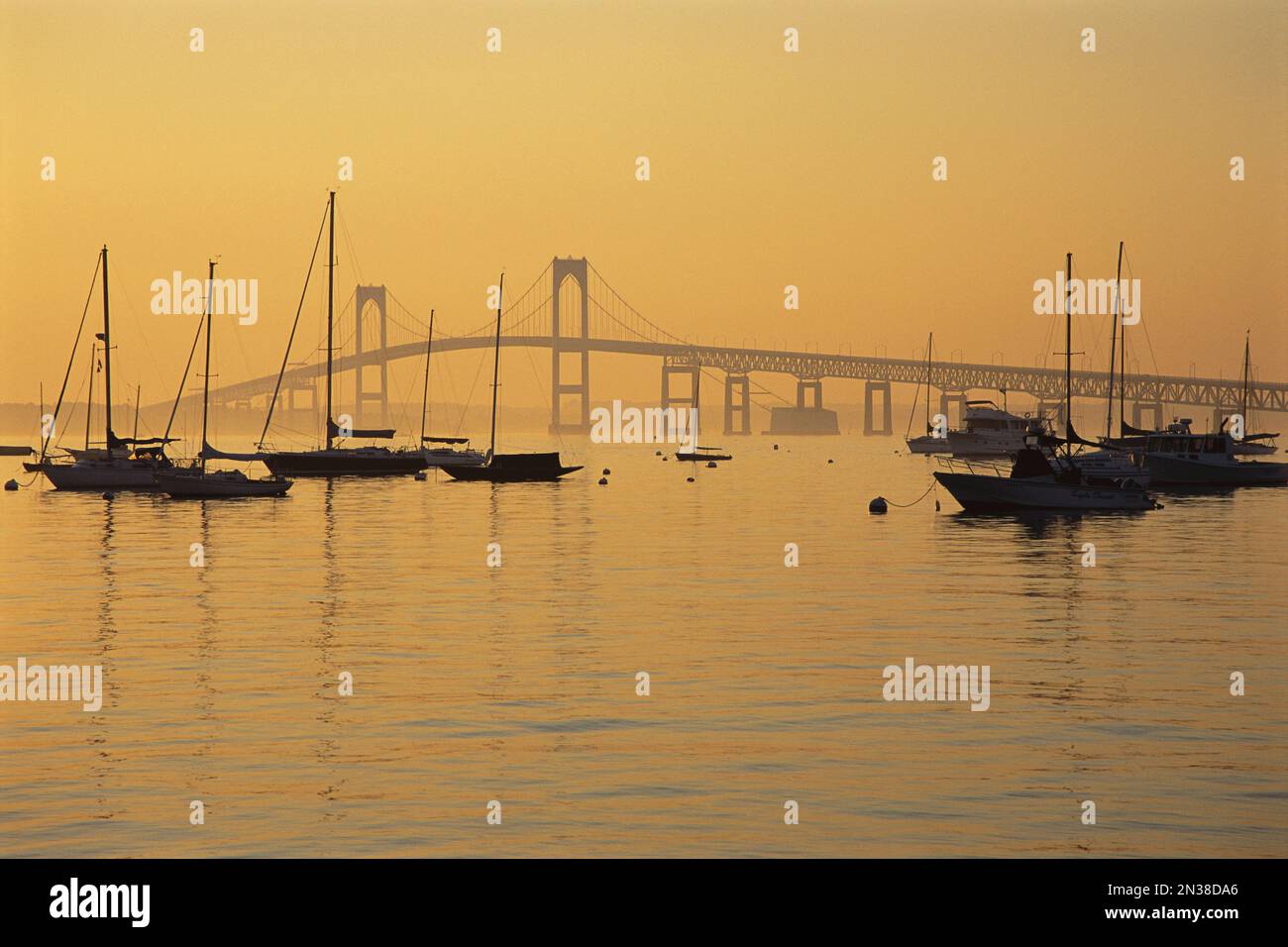 Claiborne Pell pont de Newport, Newport, Rhode Island, USA Banque D'Images