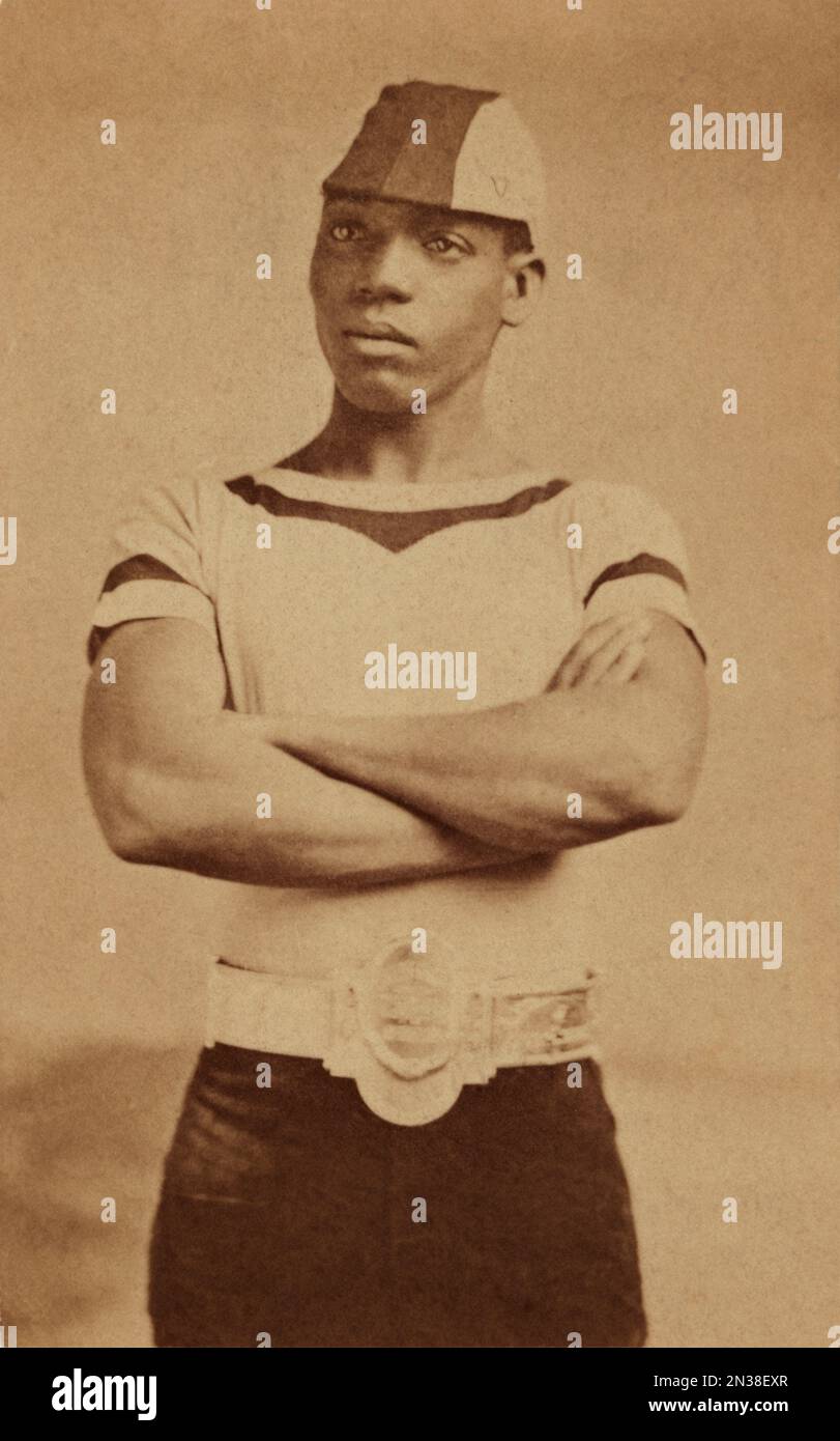 Frank Hart (1856–1908) athlète américain célèbre comme premier détenteur du record du monde afro-américain dans le sport du pédéstrianisme au 19th siècle, artiste non identifié, 1880 Banque D'Images