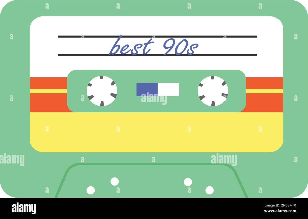 Cassette d'enregistreur de bande rétro. Style 90 et 80. Modèle vectoriel. Illustration de Vecteur