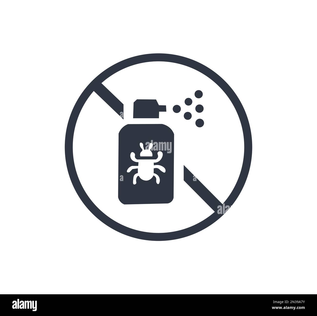 Icône sans pesticides monochromatiques avec aérosol Illustration de Vecteur