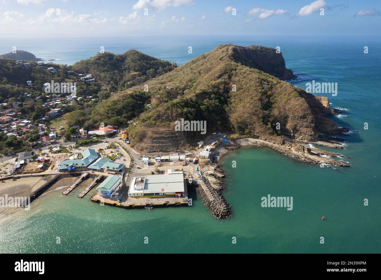 Terminal de croisière au Nicaragua San Juan Del sur vue aérienne sur drone Banque D'Images