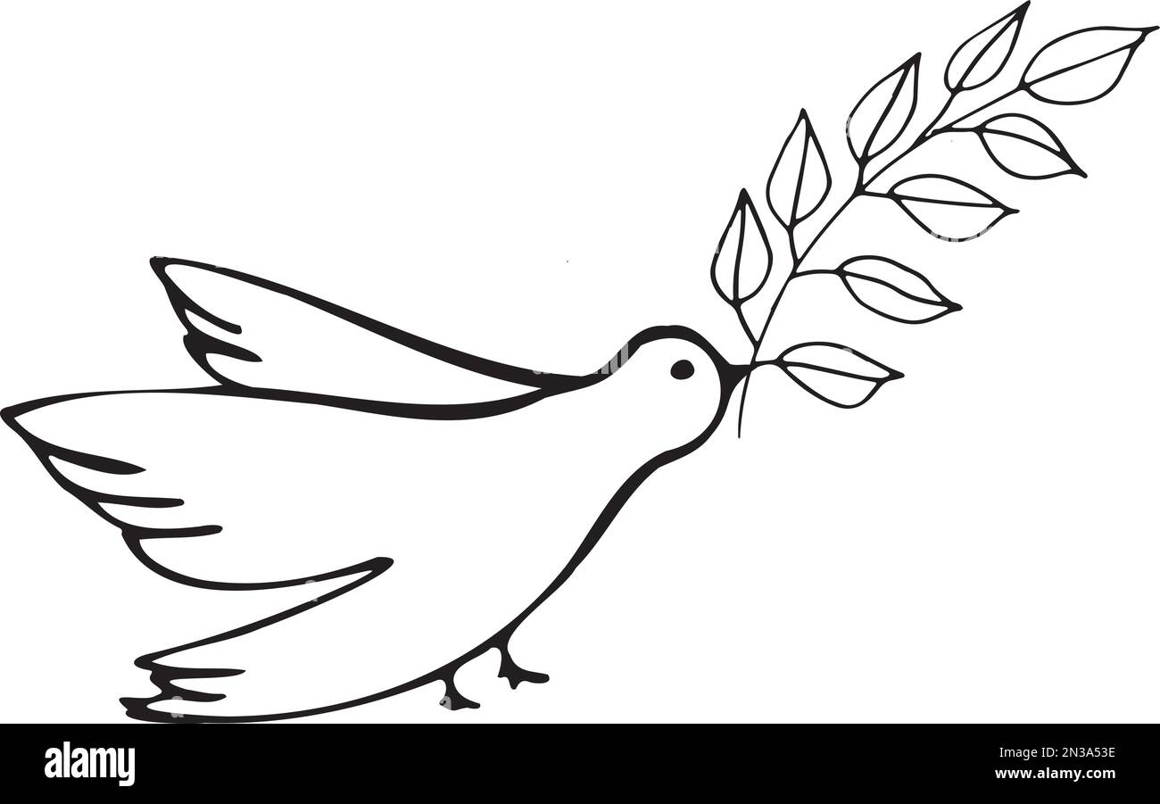 Illustration vectorielle des colombes, symbole de paix et d'amour. Illustration de Vecteur