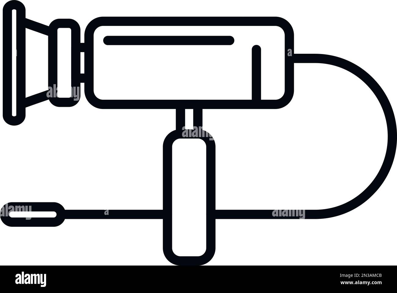 Vecteur de contour de l'icône de l'endoscope santé. Examen médical. Organe de chirurgie Illustration de Vecteur