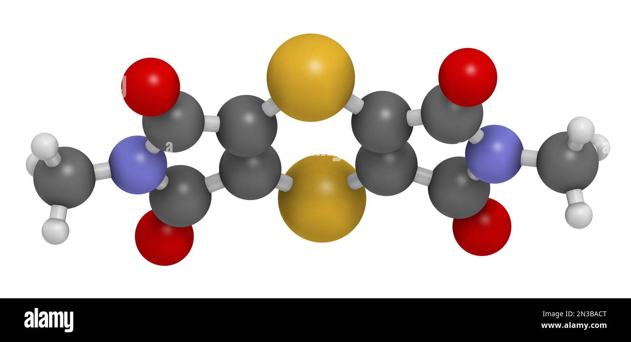 Molécule de fongicide de dipymétiONE. 3D rendu. Les atomes sont représentés sous forme de sphères avec un codage couleur conventionnel : hydrogène (blanc), carbone (gris), oxyg Banque D'Images