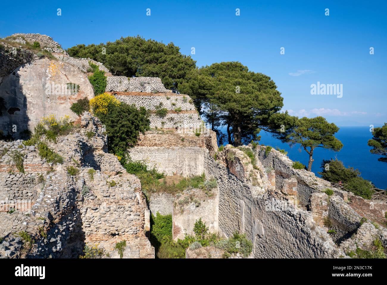 Site archéologique de la Grotta di Tiberio à la Villa Jovis sur l'île de Capri ; Naples, Capri, Italie Banque D'Images