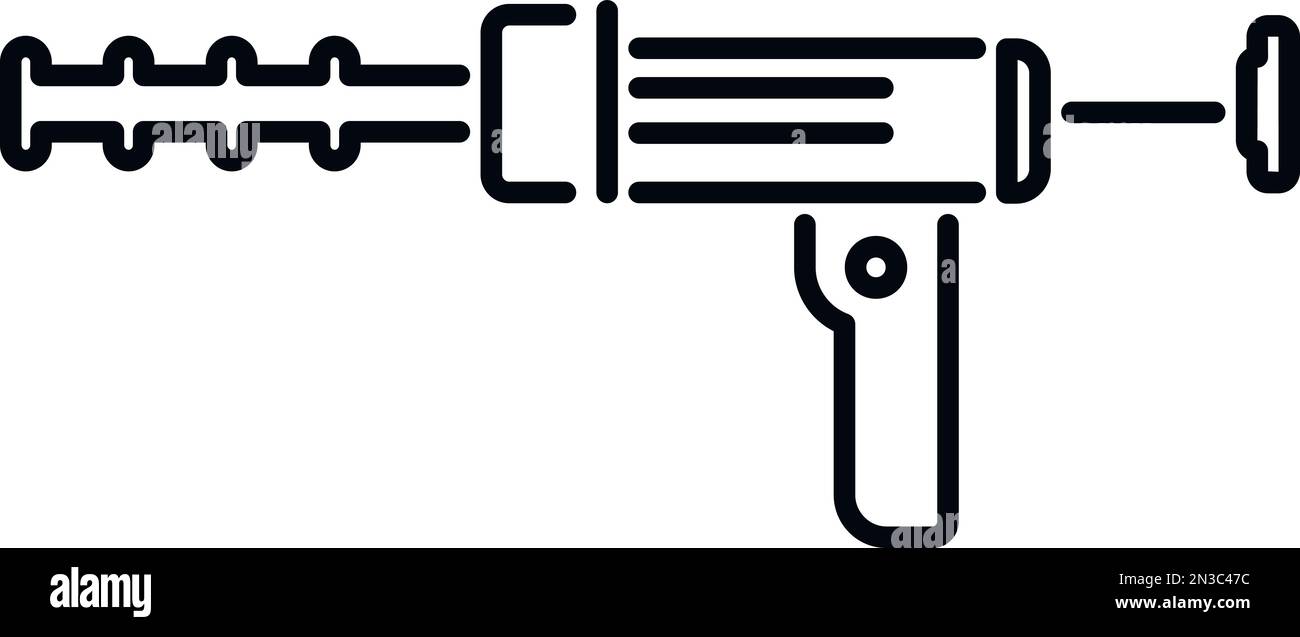 Vecteur de contour de l'icône pistolet à canon. Tube en silicone. Maison de construction Illustration de Vecteur