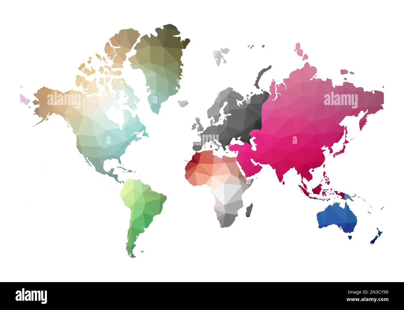 Carte du monde. Admirable style poly bas. Illustration vectorielle. Illustration de Vecteur