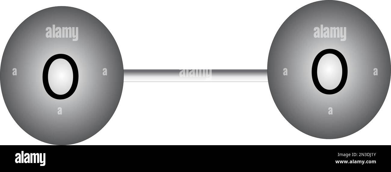 image vectorielle du modèle de molécule d'oxygène Illustration de Vecteur