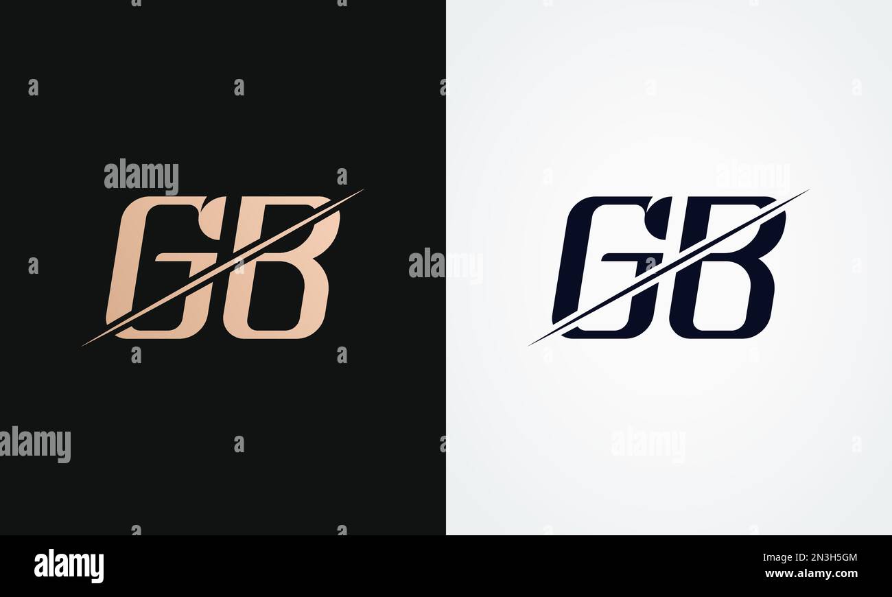 Modèle vectoriel de logo lettre GB. Logo lettre GB doré et noir Illustration de Vecteur