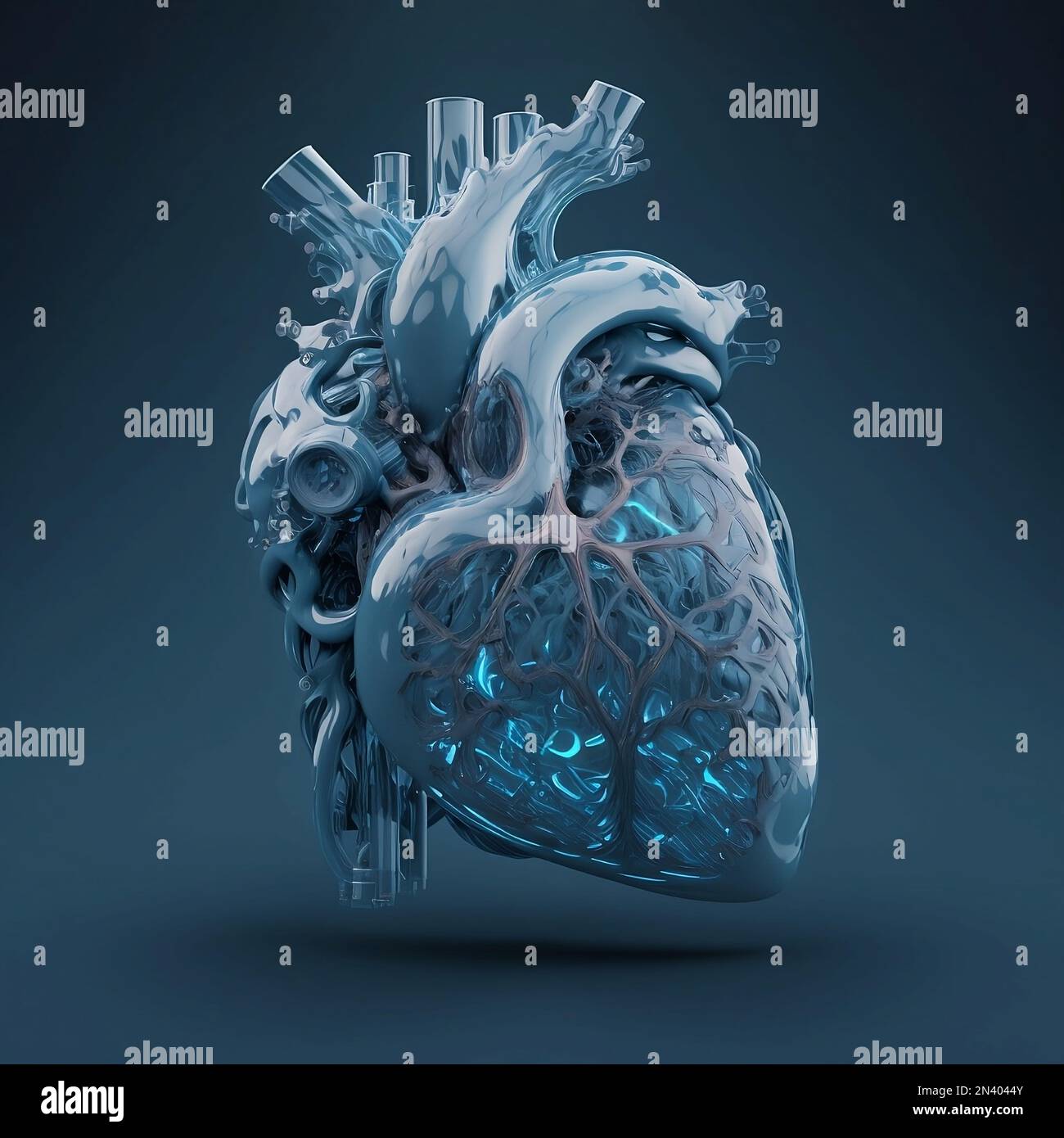 Illustration numérique d'un cœur de glace Banque D'Images