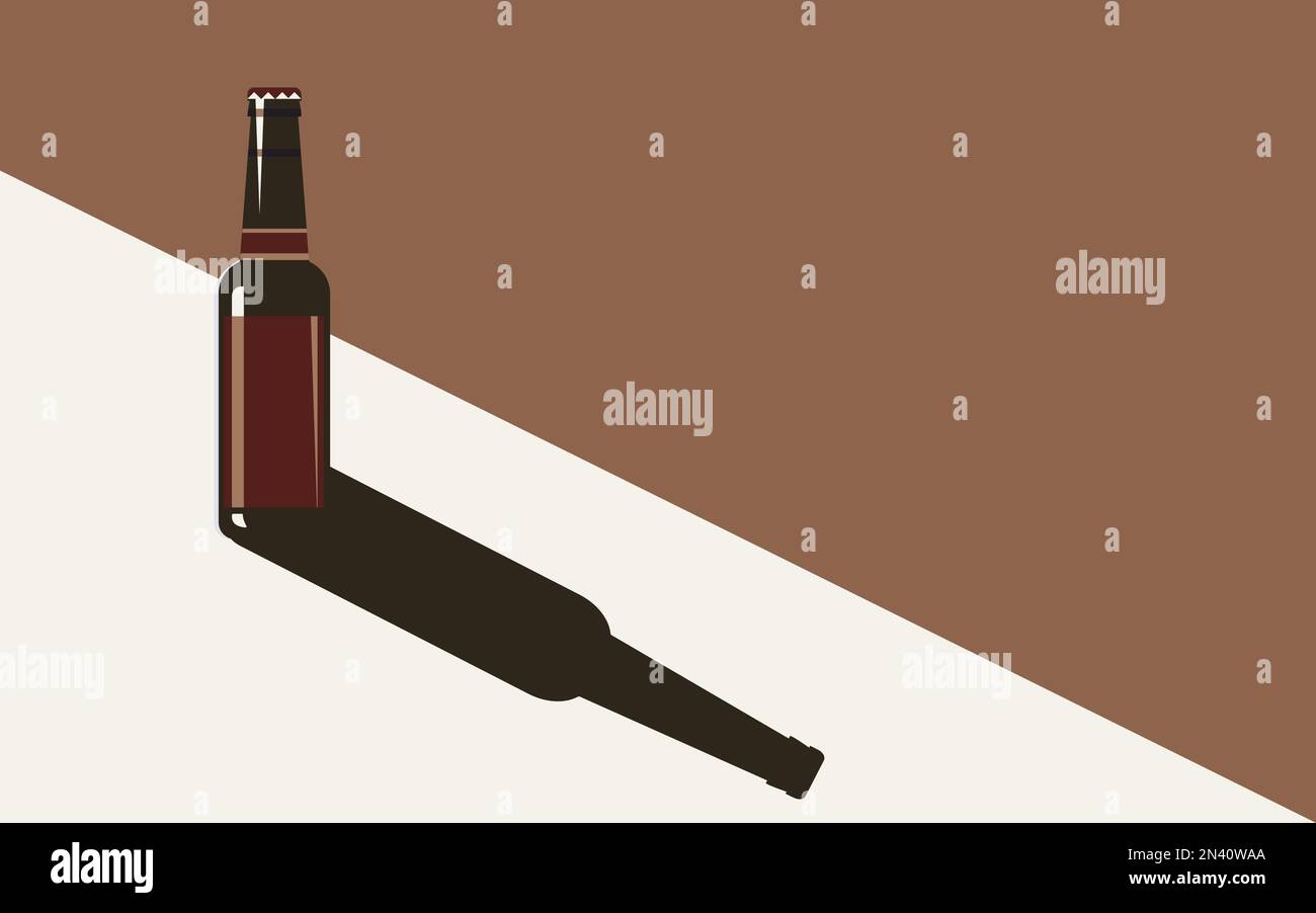 Illustration vectorielle d'une bouteille de bière dans un style minimaliste Illustration de Vecteur