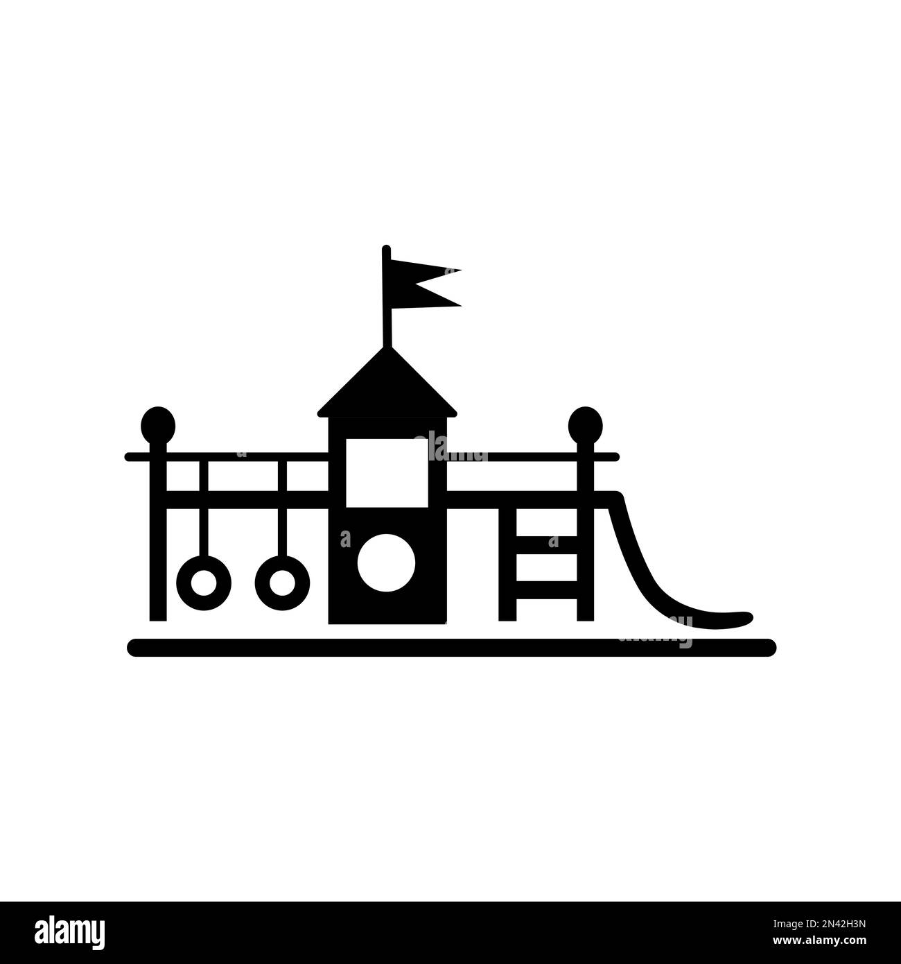 Illustration vectorielle noire icône jungle Gym Illustration de Vecteur