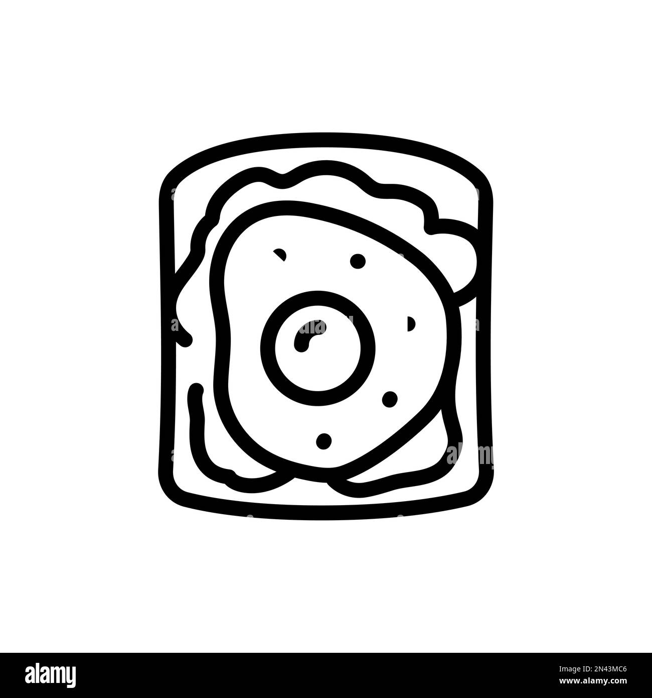 Toast avec guacamole et icône de couleur d'œuf. Produit végétarien. Illustration vectorielle Illustration de Vecteur Toast avec guacamole et icône de couleur d'œuf. Produit végétarien. Illustration vectorielle Illustration de Vecteur
