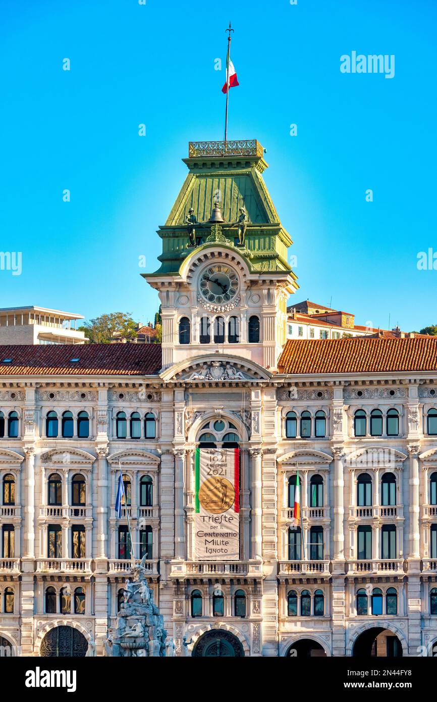 Hôtel de ville de Piazza dell'Unità d'Italia, Trieste, Italie Banque D'Images