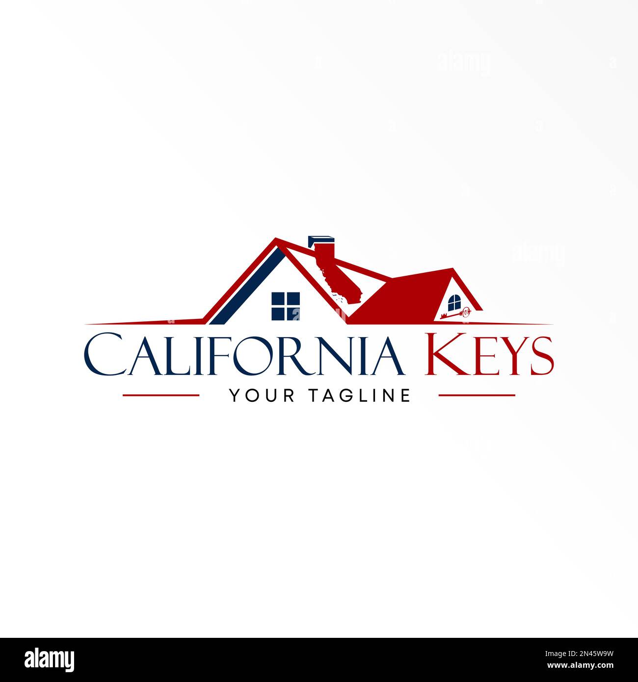 Unique Roof House et cartes de Californie image graphique icône logo design abstrait concept vecteur stock. Peut être utilisé comme symbole lié à la propriété d'origine. Illustration de Vecteur