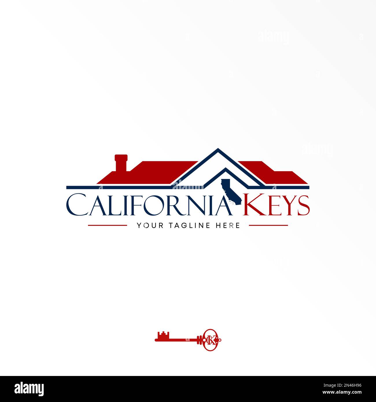 Unique Roof House et cartes de Californie image graphique icône logo design abstrait concept vecteur stock. Peut être utilisé comme symbole lié à la propriété d'origine. Illustration de Vecteur