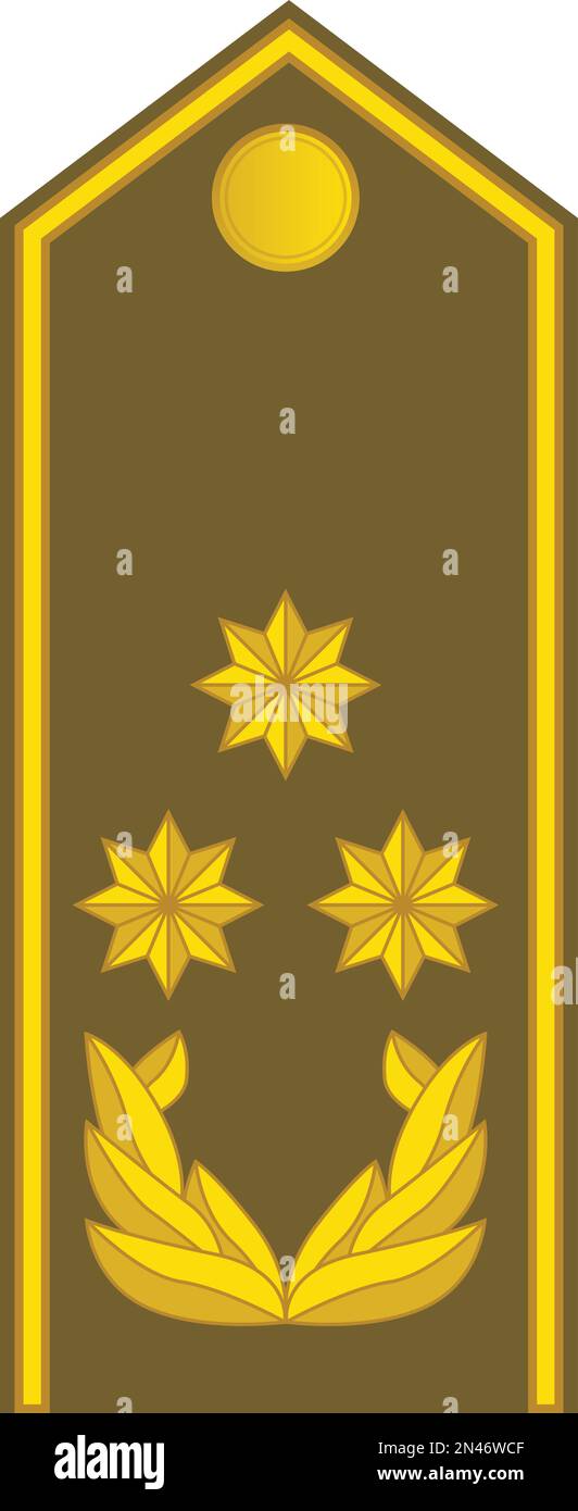 Épaulière officier militaire de l'OTAN insigne du GÉNÉRAL macédonien POTPOLKOVNIK (LIEUTENANT-COLONEL GÉNÉRAL) Illustration de Vecteur