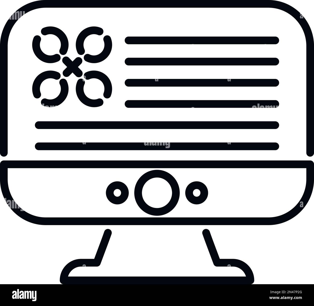 Vecteur de contour de l'icône Gear pc MANUAL. Page papier. Livre de projet Illustration de Vecteur