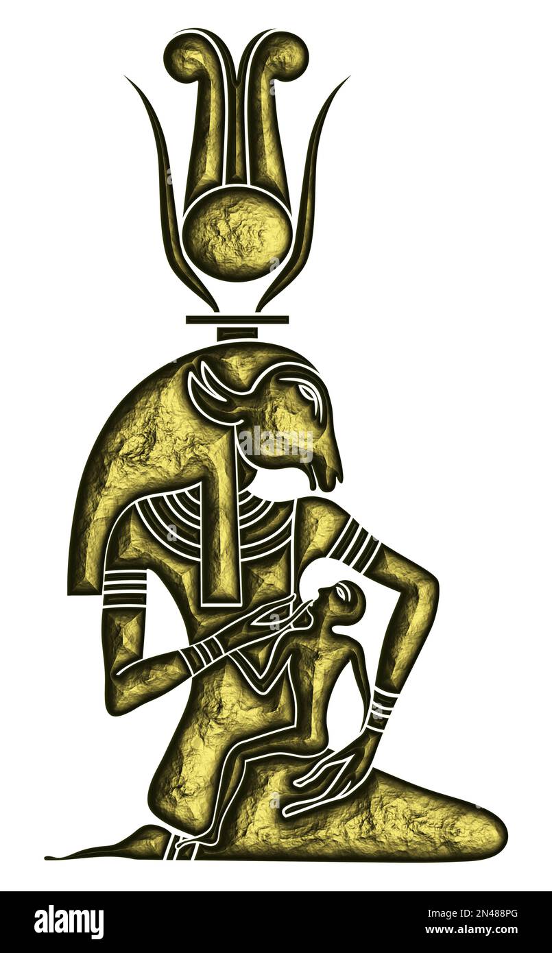 Divinité égyptienne - Isis avec Horus l'enfant - guérison la divinité est particulièrement invoquée dans la guérison des enfants Banque D'Images