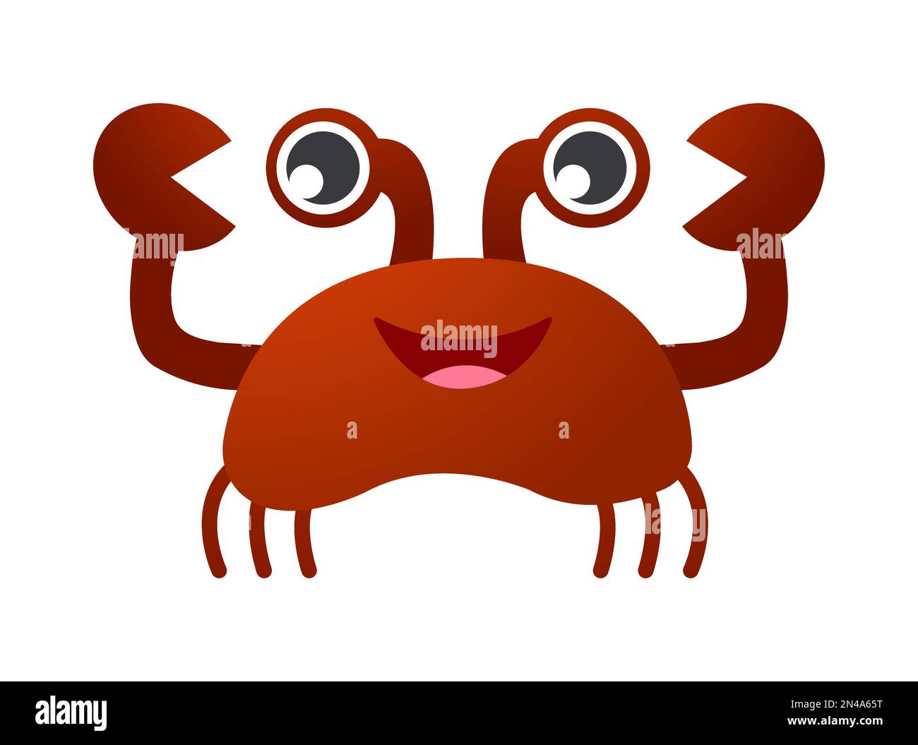 Personnage de dessin animé de crabe . Vecteur . Illustration de Vecteur