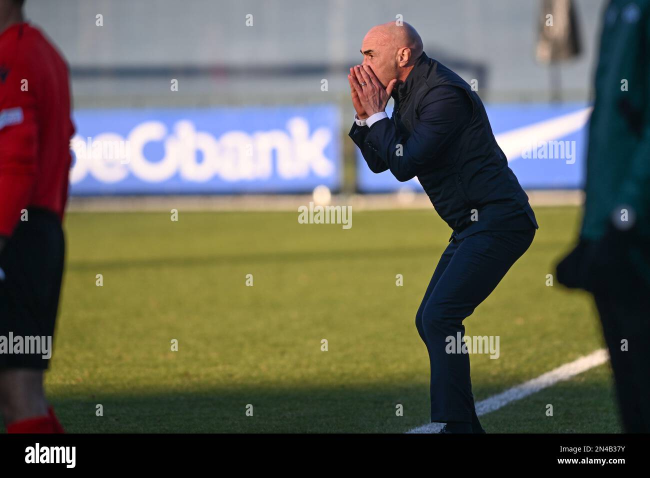 Genk , Belgique . 8 février 2023, l'entraîneur en chef Paolo Montero de Juventus photographié lors d'un match de football entre les équipes de jeunes de KRC Genk et Juventus lors des matchs de la Ligue DE JEUNESSE de l'UEFA pour la saison 2022-2023 , le mercredi 8 février 2023 à Genk , Belgique . PHOTO SPORTPIX | David Catry Banque D'Images