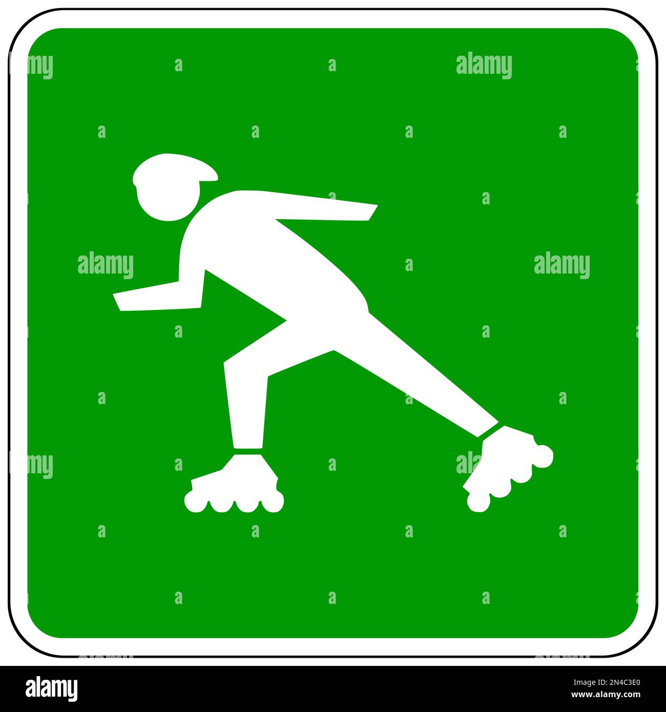 Panneau indiquant que les patineurs sont autorisés Banque D'Images