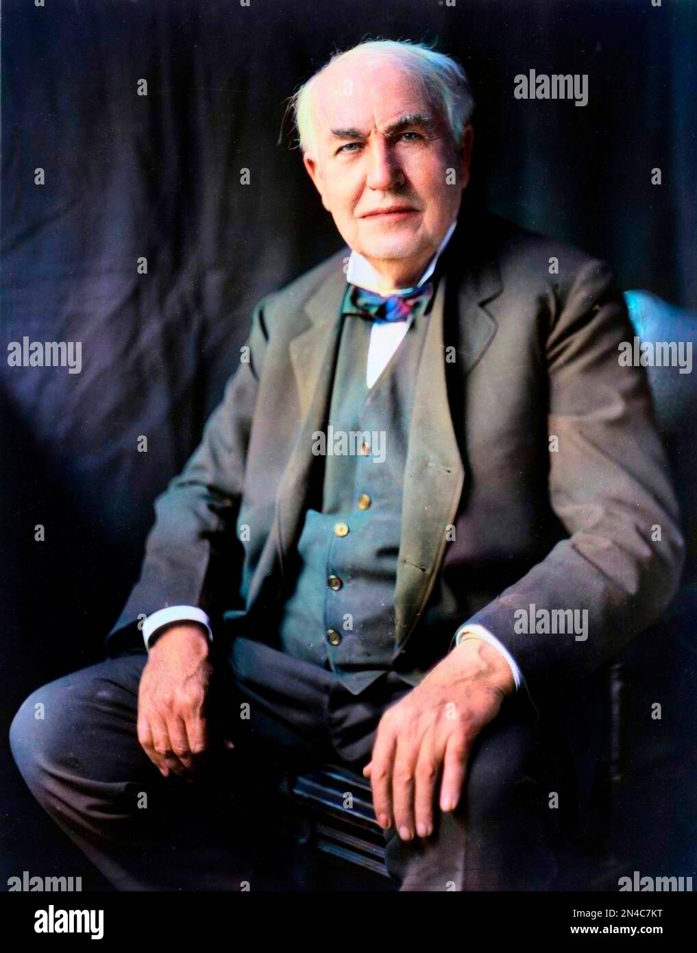 Portrait de Thomas Edison (1847-1931), physique américaine. Banque D'Images