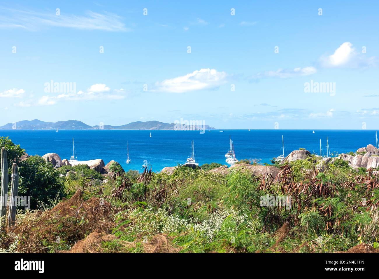 Vue panoramique de Devil's Bay, le parc national de Baths, Virgin Gorda, les îles Vierges britanniques (BVI), les Petites Antilles, les Caraïbes Banque D'Images