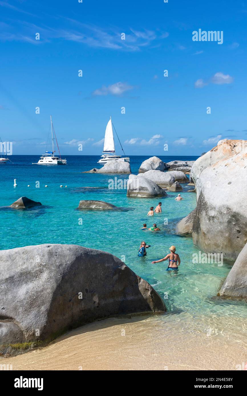 Devil's Bay Beach au parc national de Baths, Virgin Gorda, les îles Vierges britanniques (BVI), Petites Antilles, Caraïbes Banque D'Images
