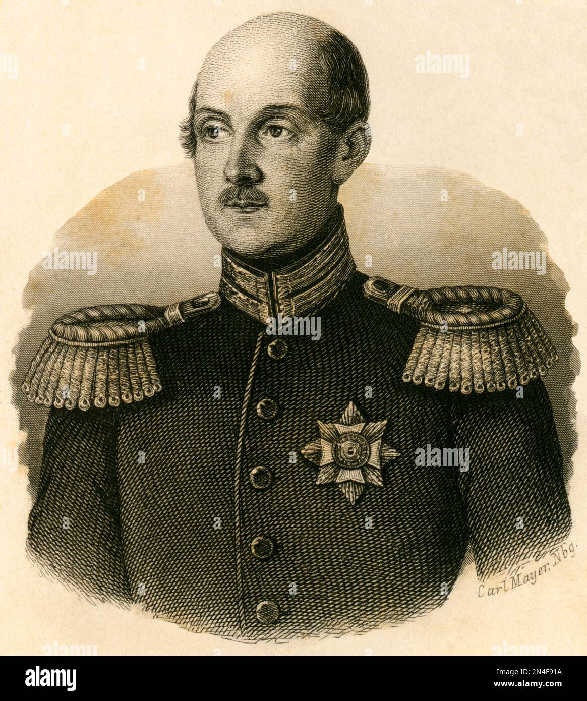 Europa, Deutschland, Georg Herzog von Sachsen-Altenburg, Lithographie aus : ' Gothaischer genealogischer Hof-Kalender nebst diplomatique-statistischem Jahrbuche auf das Jahr 1853 ' , Gotha, verlegt BEI Jutus Perthes . / Europe, Allemagne, Georg Duke of Saxe-Altenburg, lithographie de : ' Gothaischer genealogischer Hof-Kalender nebst diplomatique-statistischem Jahrbuche auf das Jahr 1853 ' ( calendrier des maisons de noblesse ) , Gotha, publié par Jutus Perthes . Banque D'Images