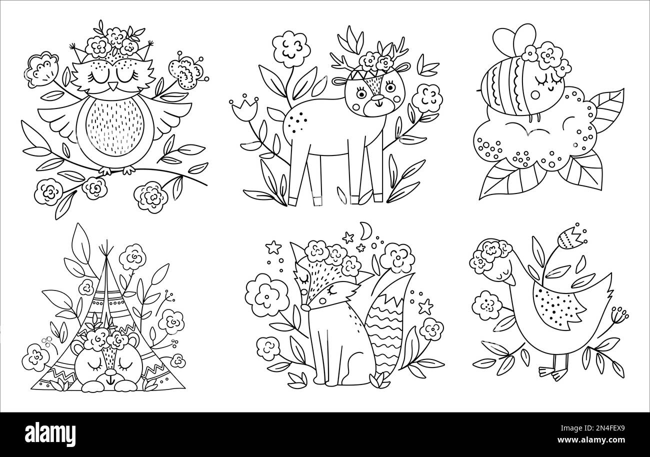 Coloriages de cerfs à imprimer Banque de photographies et d’images à